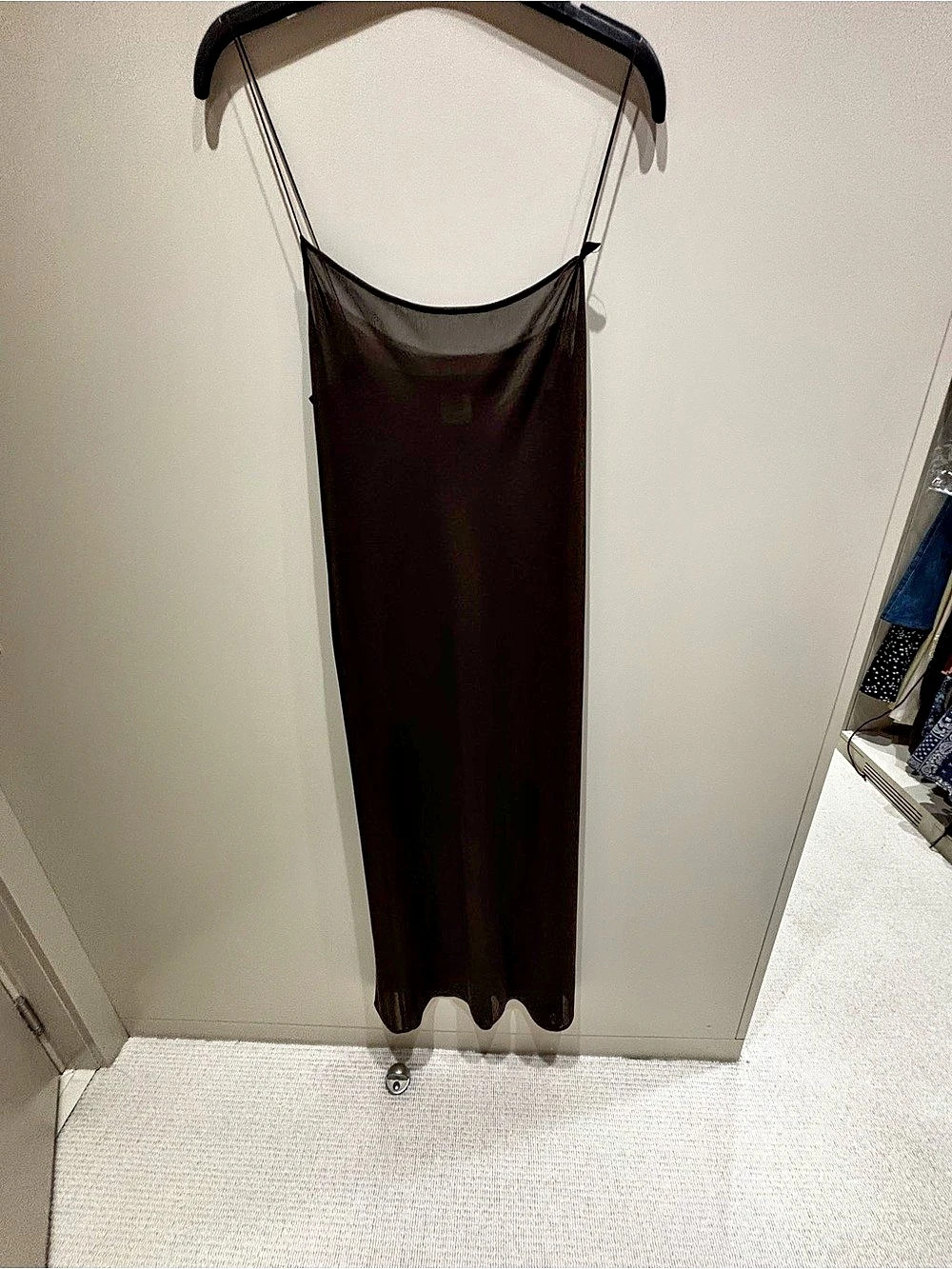 Lida Baday Maxi Slip Dress slinky brown Sz Small